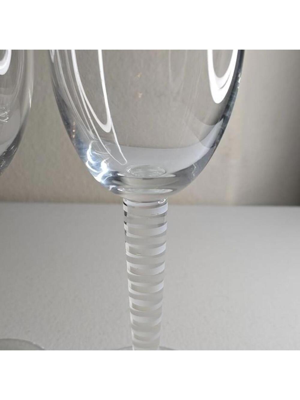 Set of 4 Vintage Clear Stemmed Wine Glasses